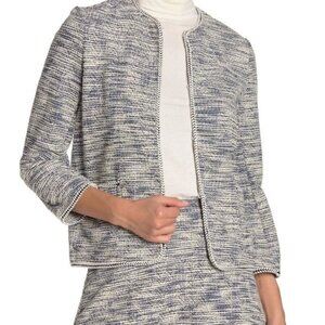 Max Studio Black / White Boucle Tweed Cropped Cardigan Jacket Small
